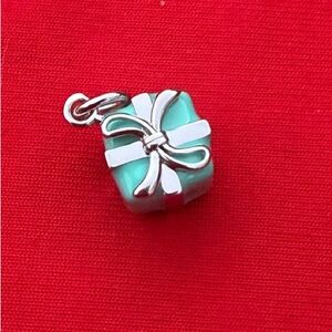 Tiffany & Co. 925 Silver Blue Enamel Gift Charm